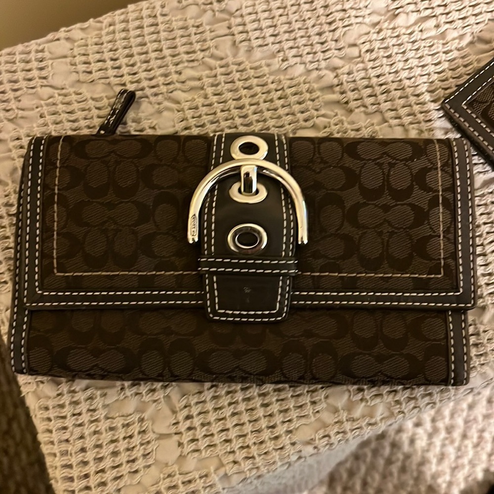 Vintage Coach Signature Canvas Wallet and Checkbook cover